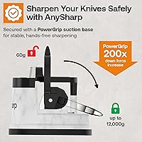 Vista 5 de AnySharp – EDITIONS – Afilador de cuchillos manos libres - Herramienta de afilado fácil de usar con base de succión PowerGrip y ángulo