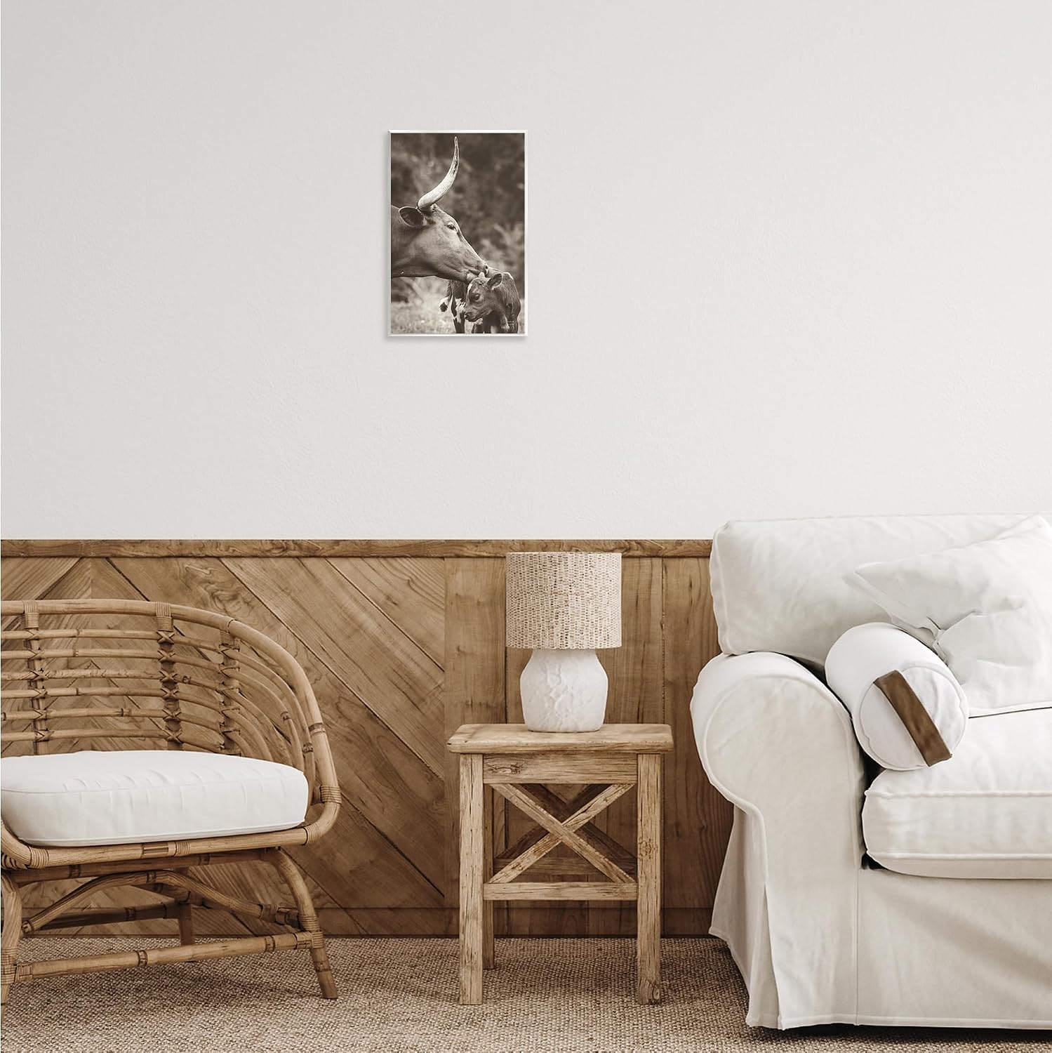 Stupell Industries 'Longhorn Kissing Baby'| Wall Plaque Art | Stupell Industries | 10 x 15 Inches, Easy to Hang and Sturdy, Made in USA, by Nathan Larson