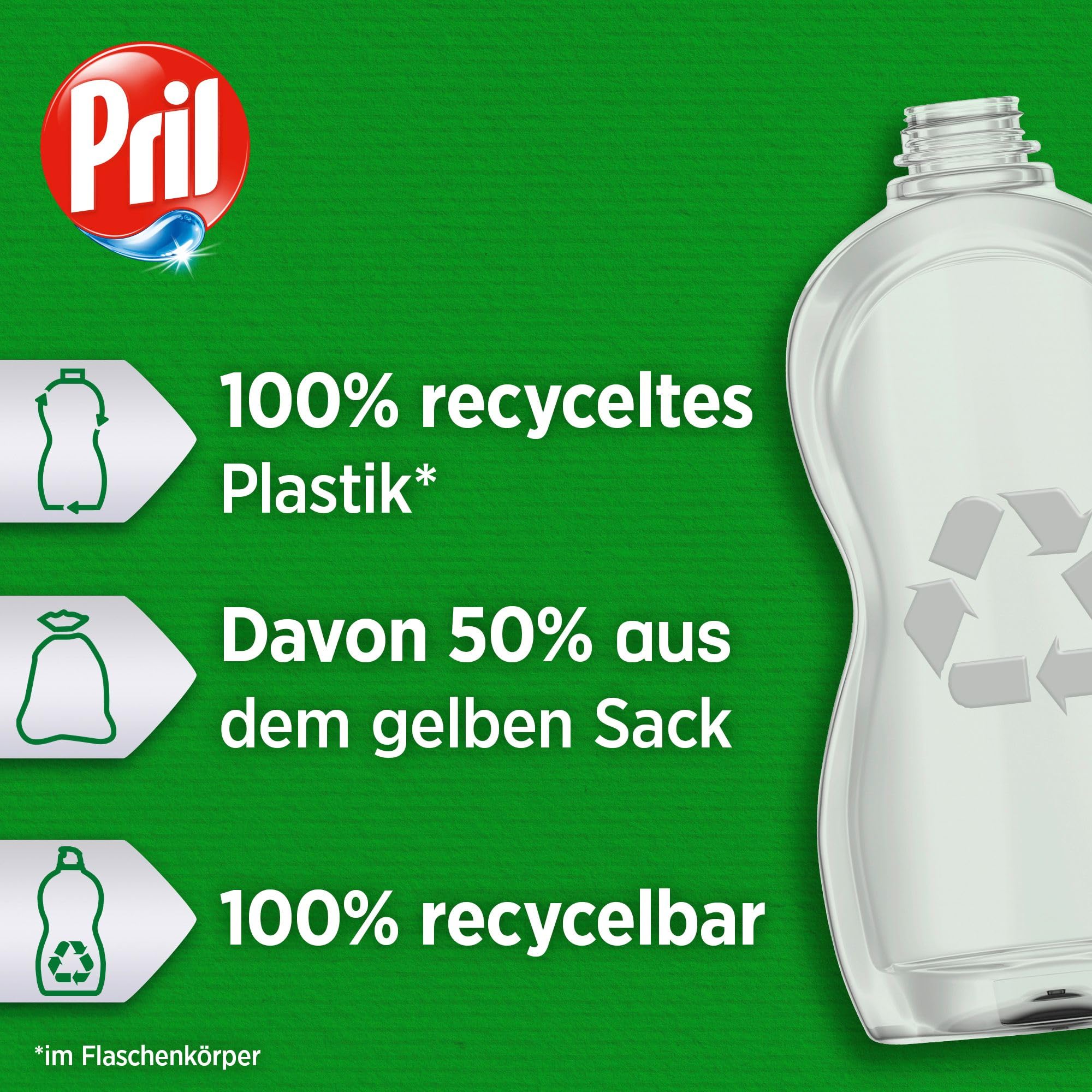 PRIL Kraft Gel Power & Perlen (14x 450 ml), Handgeschirrspülmittel mit hoher Fettlösekraft, für sauberes Geschirr mit brillantem Glanz und Frische-Boost