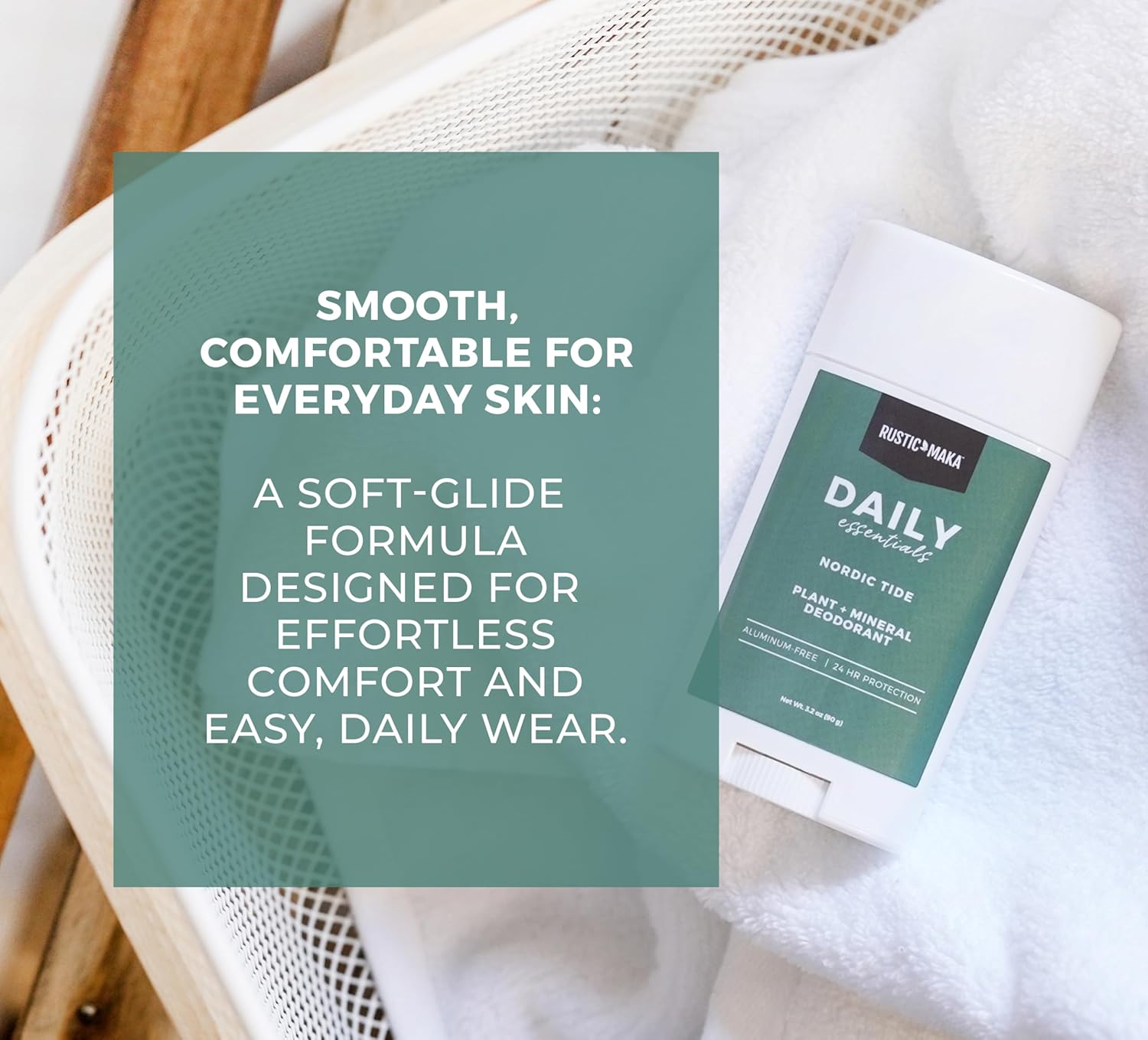 Rustic MAKA Nordic Tide Natural Deodorant for Women - 24-Hour Odor Protection, Aluminum-Free, Baking Soda-Free, Magnesium-Based - Image 4