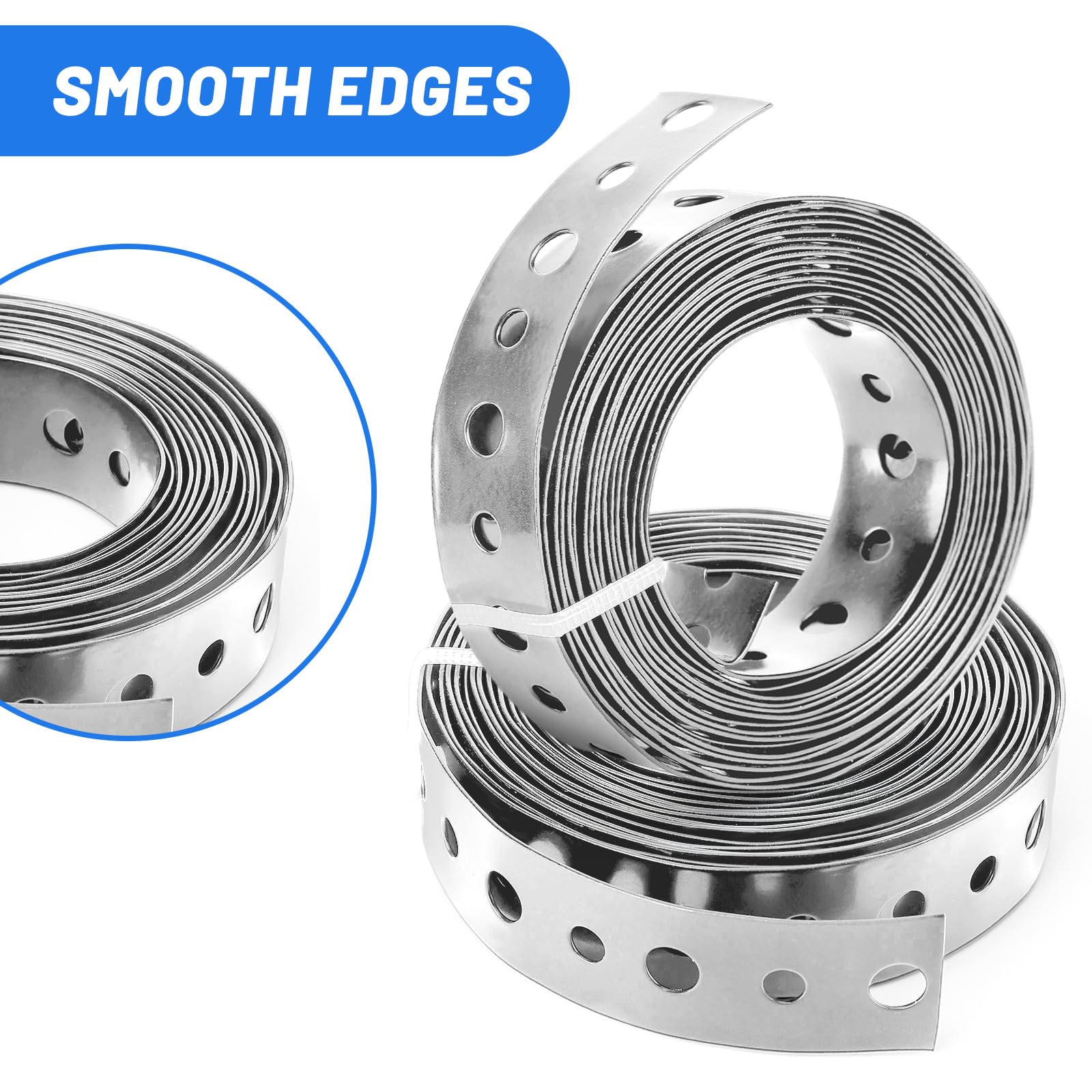UNIFAMILY 3 Rolls Metal Strip with Holes, 3/4 Inch × 10FT Galvanised Perforated Metal Strip - Image 4