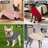 Vista 3 de KYEESE Suéter suave para perros pequeños, hembras, abrigado, de cuello alto, ropa elástica de punto para gatos, abrigo cómodo para mascotas