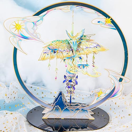 Miniatura 9 de MU Rompecabezas de metal 3D, timbre de viento, carillón de viento, kits de construcción para adultos y adolescentes, rompecabezas de campanilla de