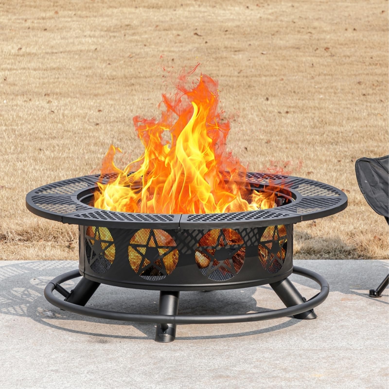 bonfire go outside マグ、フタ、コースターセット Amazon.com : OutVue 36 Inch Fire Pit with 2 Grills, Wood Burning