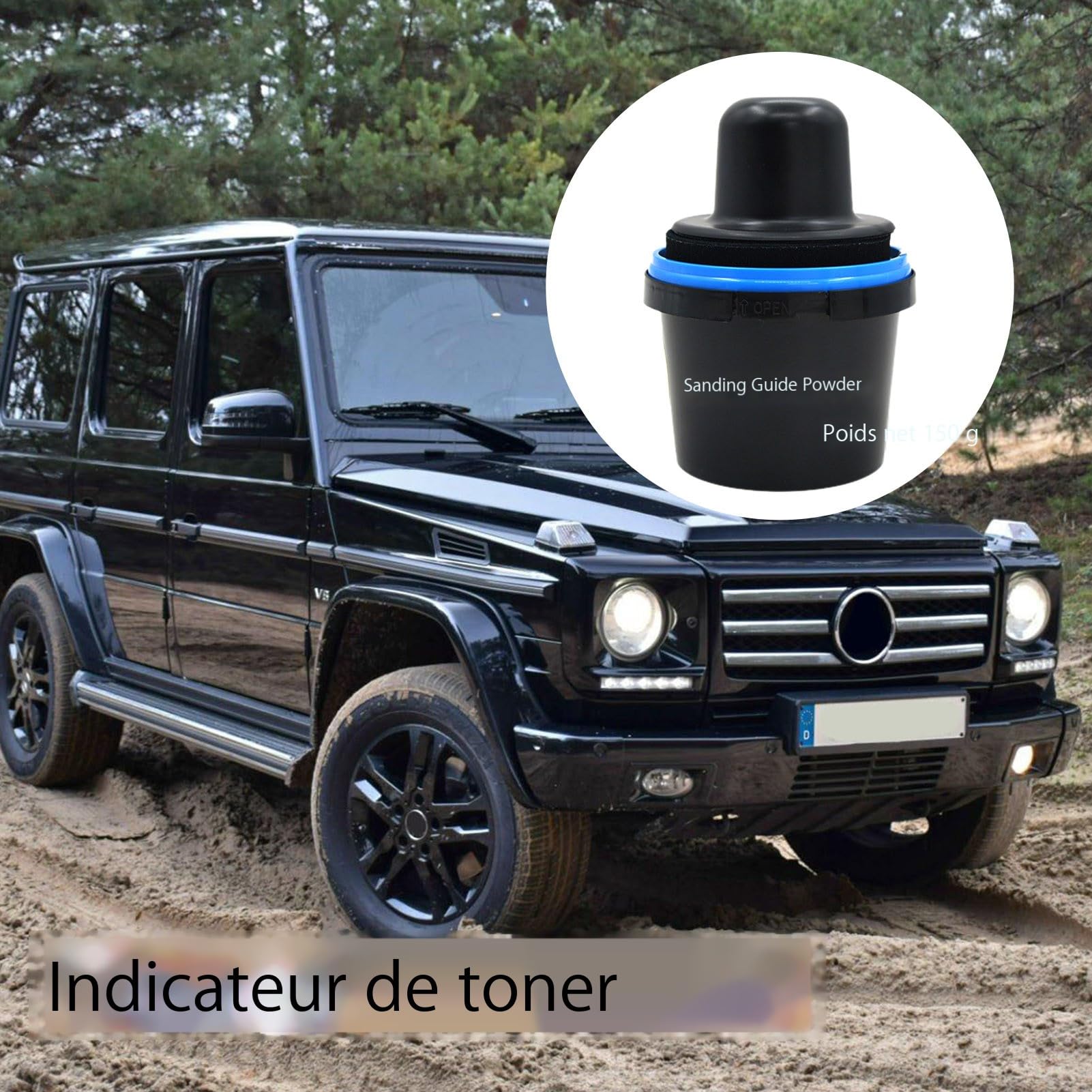 Guide de carrosserie automatique Powder - Marqueur noir à l'épreuve des fuites, indicateur de ponçage sec | Détection de polyvalente poussière pour le polissage du bois remplissant l'outil de
