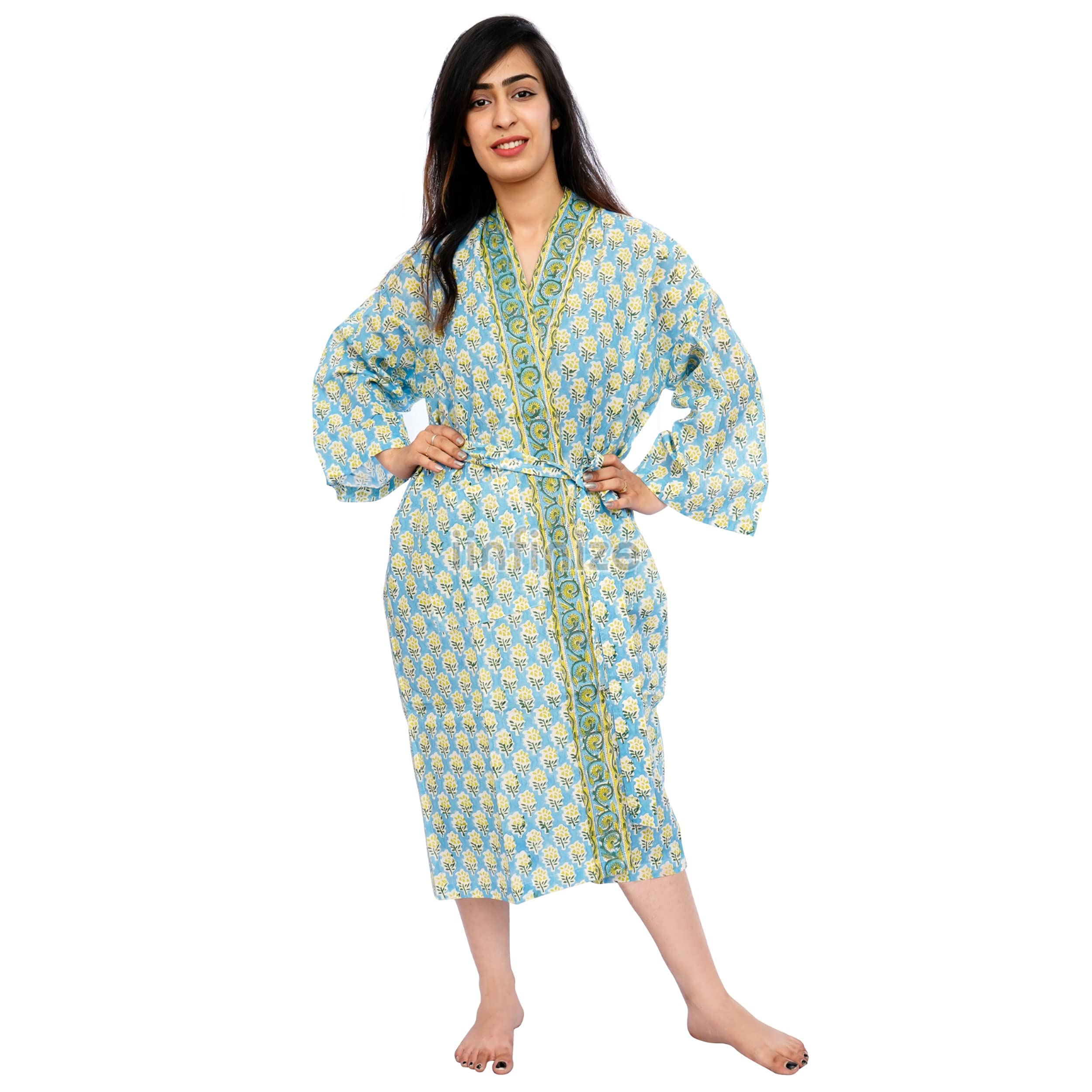 Nightwear Summer Kimono Dressing Gown Cotton Kimono Robe Dressing