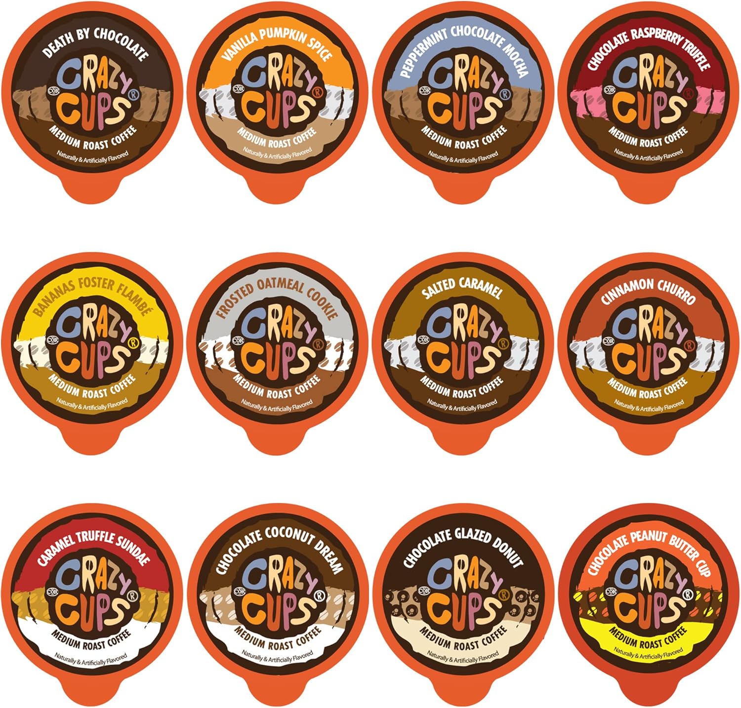 Crazy Cups Crazy Cups Chocolate and Flavor Lovers Coffee Variety Sampler Pack, 48 Count, 29