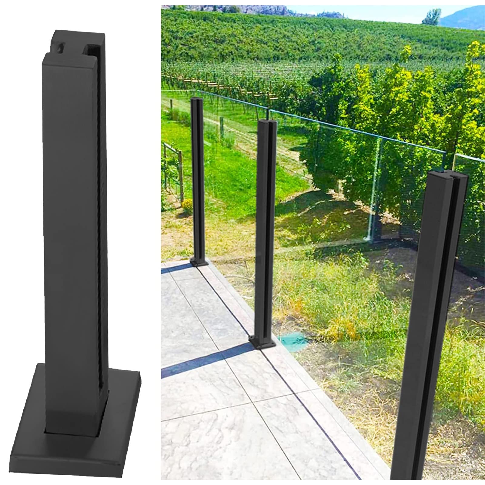 Poteaux de serrage haut de gamme GarFencing, colonne de balustrade 100 et 120 cm