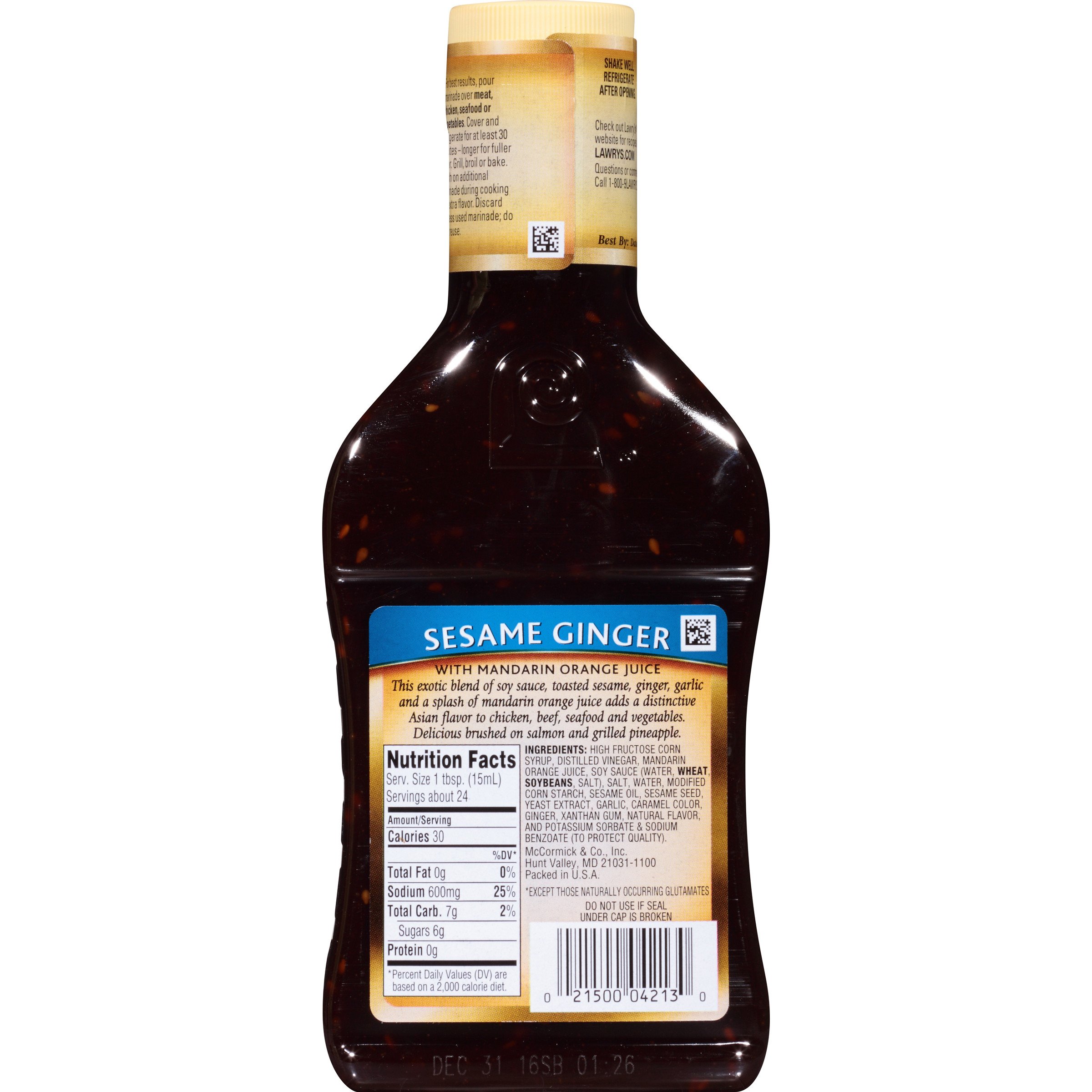 Lawry's Sesame Ginger with Mandarin Orange Juice Marinade, 12 fl oz Buy Online in UAE at desertcart