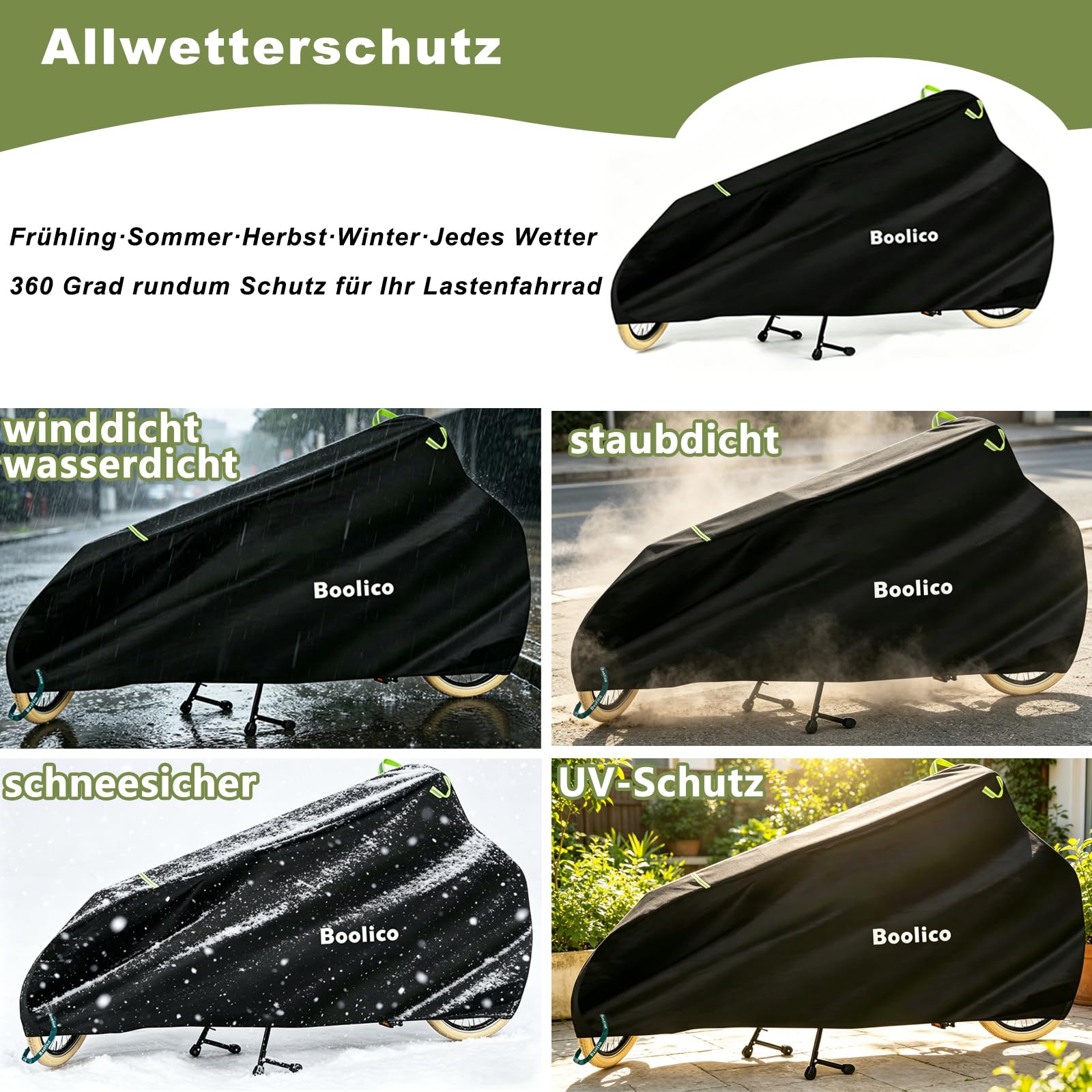 Housse de protection pour roue de charge 420D Oxford - Imperméable - Extra longue - Housse de protection pour vélo Cargo Bike à une voie - Bâche de protection pliable - Double couture