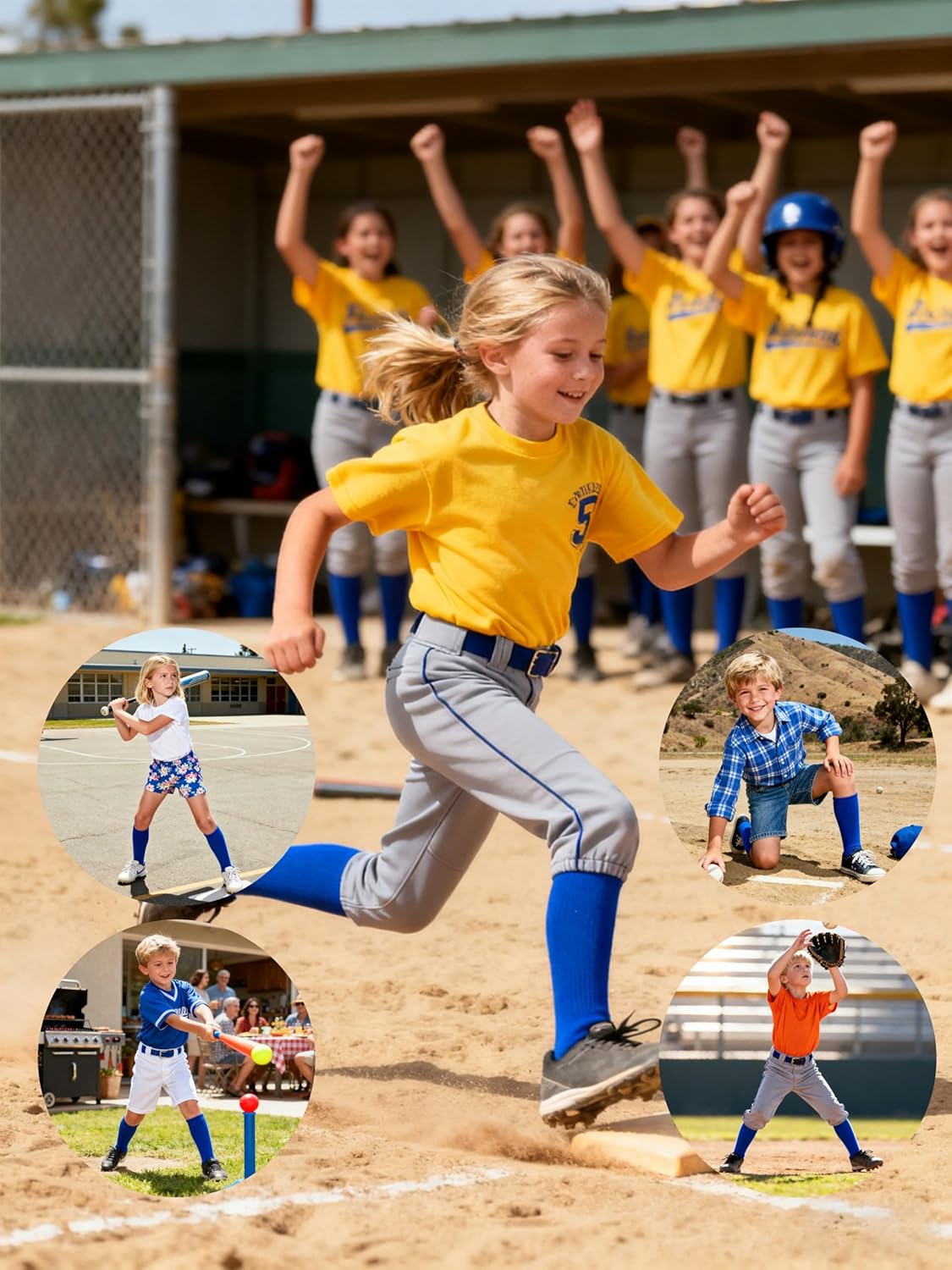 3 Pairs Baseball Socks and Belt Combo Youth Boys Softball Football Socks and Elastic Baseball Belts for Boys Girls - Image 5