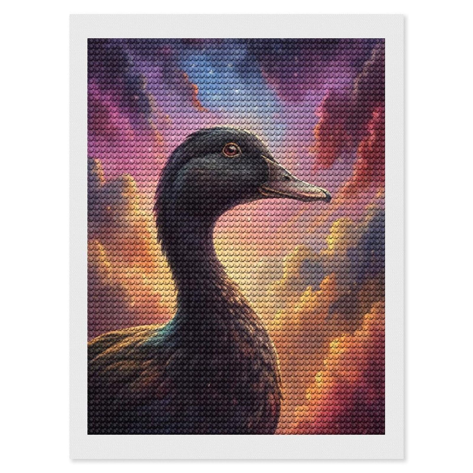 Junmoney Duck in A Cosmic Sky Diamond Art Canvas 12"x16", Easy Handmade Project, Complete Accessories, Bedroom Decor, Birthday Gift