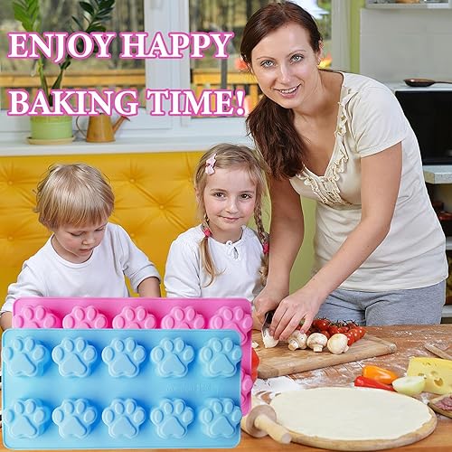 Miniatura 7 de 2 moldes de silicona para hornear con patas de cachorro, moldes de silicona antiadherentes de grado alimenticio para dulces, chocolate, cubitos de