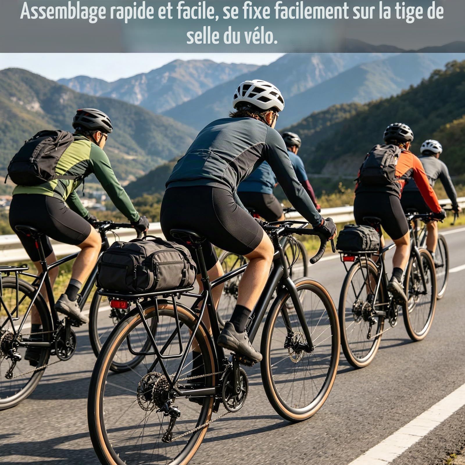 Harilla Porte-Bagages arrière Universel avec Fermeture Rapide, Taille Unique, Noir, Convient pour VTT, vélo de Gravier et vélo de Tourisme, Porte-vélo Stable pour la Zone arrière