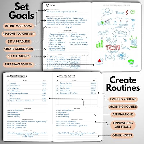 Miniatura 5 de Wyze Planner - Planificador de objetivos para 6 meses. Aumenta la productividad y logra objetivos personales y comerciales. Organizador de diario