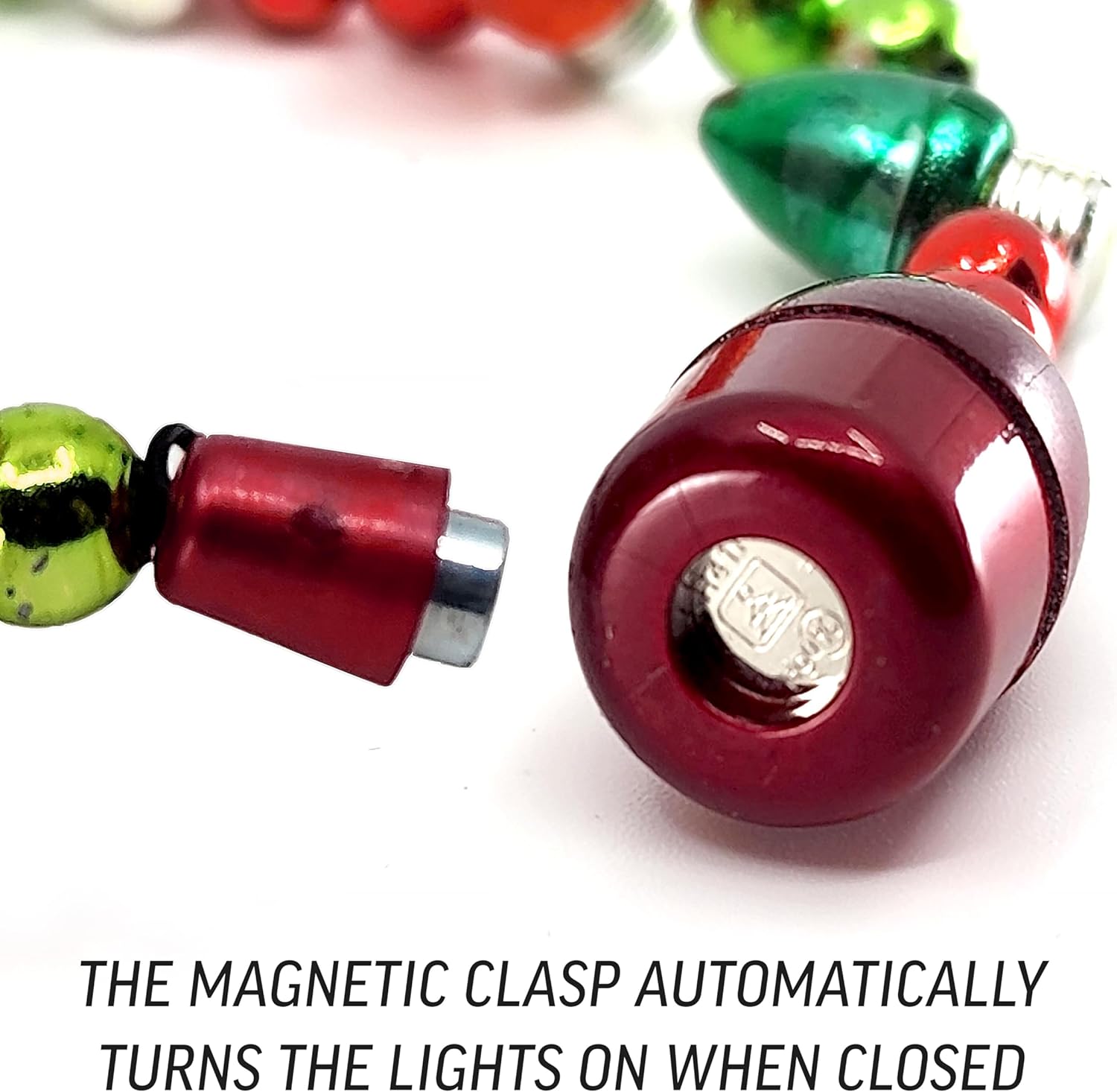 Light Up LED Christmas Holiday Mini Bulb Bracelet | Fun Wristband with Bright LED Lights | Perfect Christmas Party Favors | Women Holiday Bracelet with Replaceable Batteries - Image 5