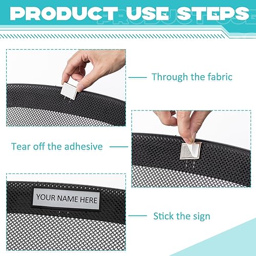 Miniatura 3 de Amylove 10 pines plateados para cubículo, divisiones, pasadores de empuje largos, clips de tela, soportes para placa de nombre de cubículo para