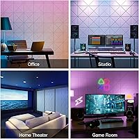 Vista 5 de Sonicism Paquete de 12 paneles acústicos forrados en X con autoadhesivo, paneles de espuma a prueba de sonido de 12 x 12 x 0.4 pulgadas, paneles