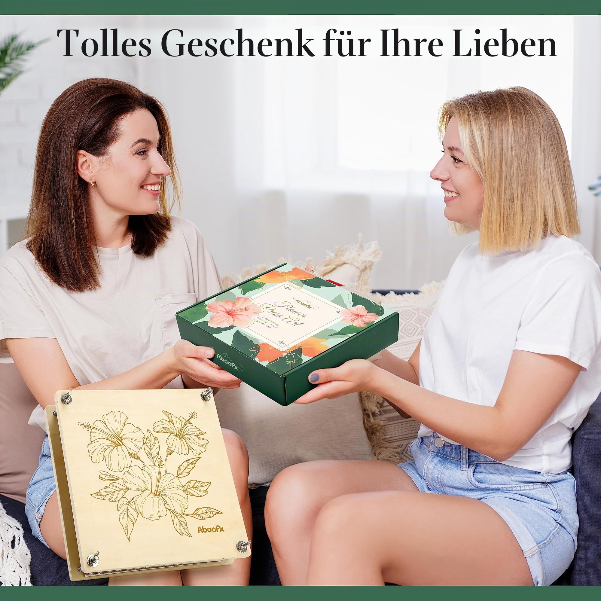Aboofx Blumenpresse Groß aus Holz, 28x28 cm 10 Lagen – Pflanzenpresse Set mit Tasche, DIY Pressblumen Kit für Blumen Floristik Herbarium & Basteln, Blattpresse&Blumenpresse für Erwachsene&Floristen