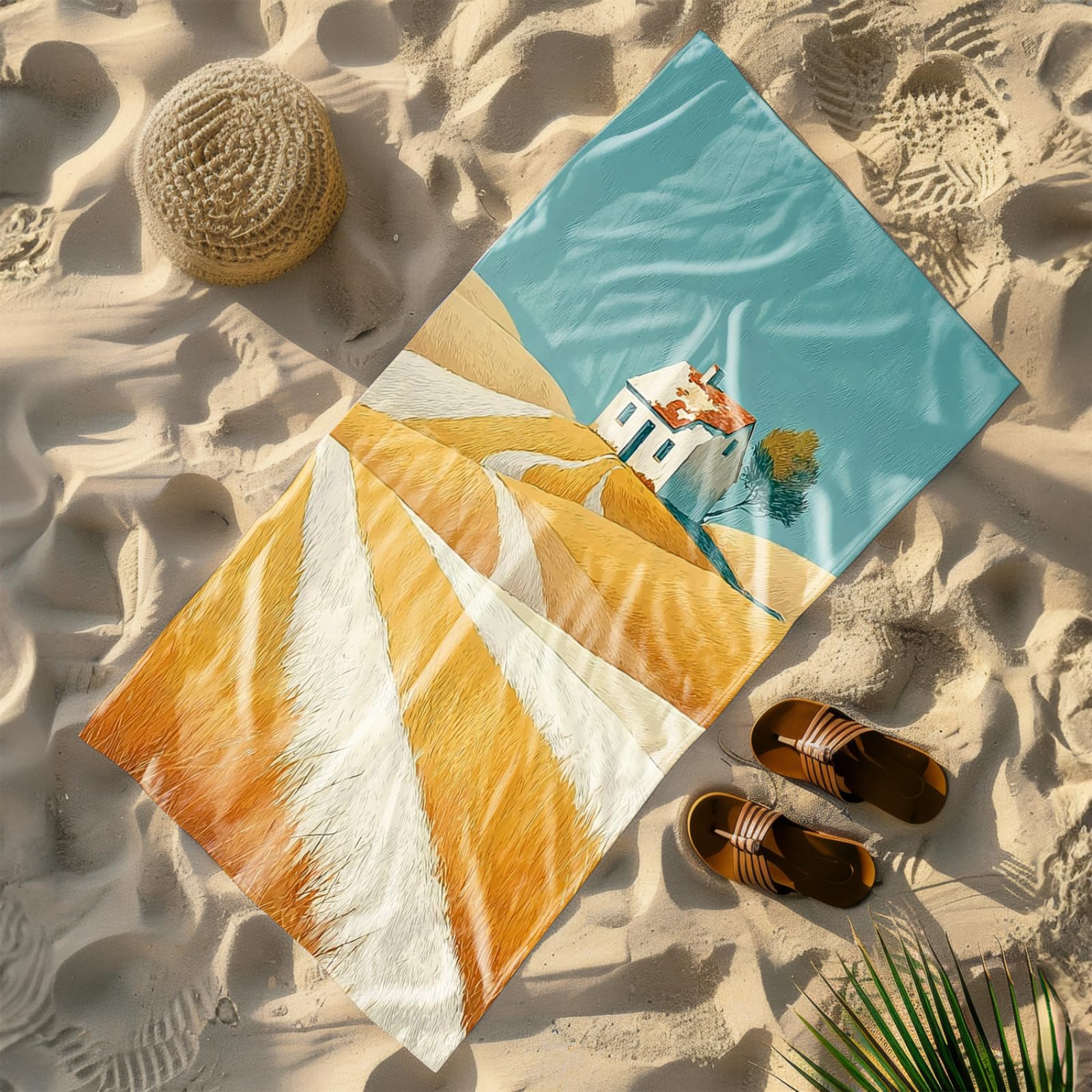 Generico Telo Mare Grande Xxl Giallo Campagna Antisabbia Leggero Assorbente e Compatto Sauna Viaggio Piscina Yoga Campeggio Donna Uomo