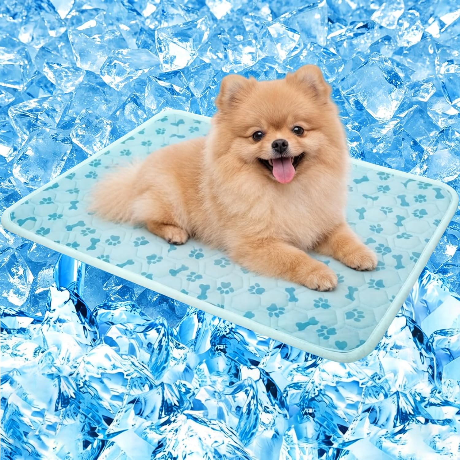 SHEJIZE Dog Cooling Mat Outdoor Cooling Pad for Dogs (Not Water-Filled), Washable Dog Crate Pad with Q-Max>0.4, Pet Cooling Mat for Large Breeds, Portable for Dog Crate Mat/Car/Yard
