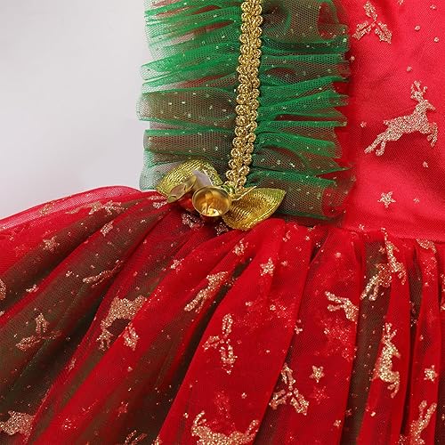 Miniatura 4 de IBTOM CASTLE Disfraz de Halloween para bebé niña, disfraz de perro dálmata, vaca, invierno, volantes, tutú para cosplay, disfraz de fiesta