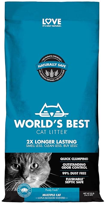 World's Best Cat Litter Multiple Cat Lotus Blossom Scented, 32-Pounds