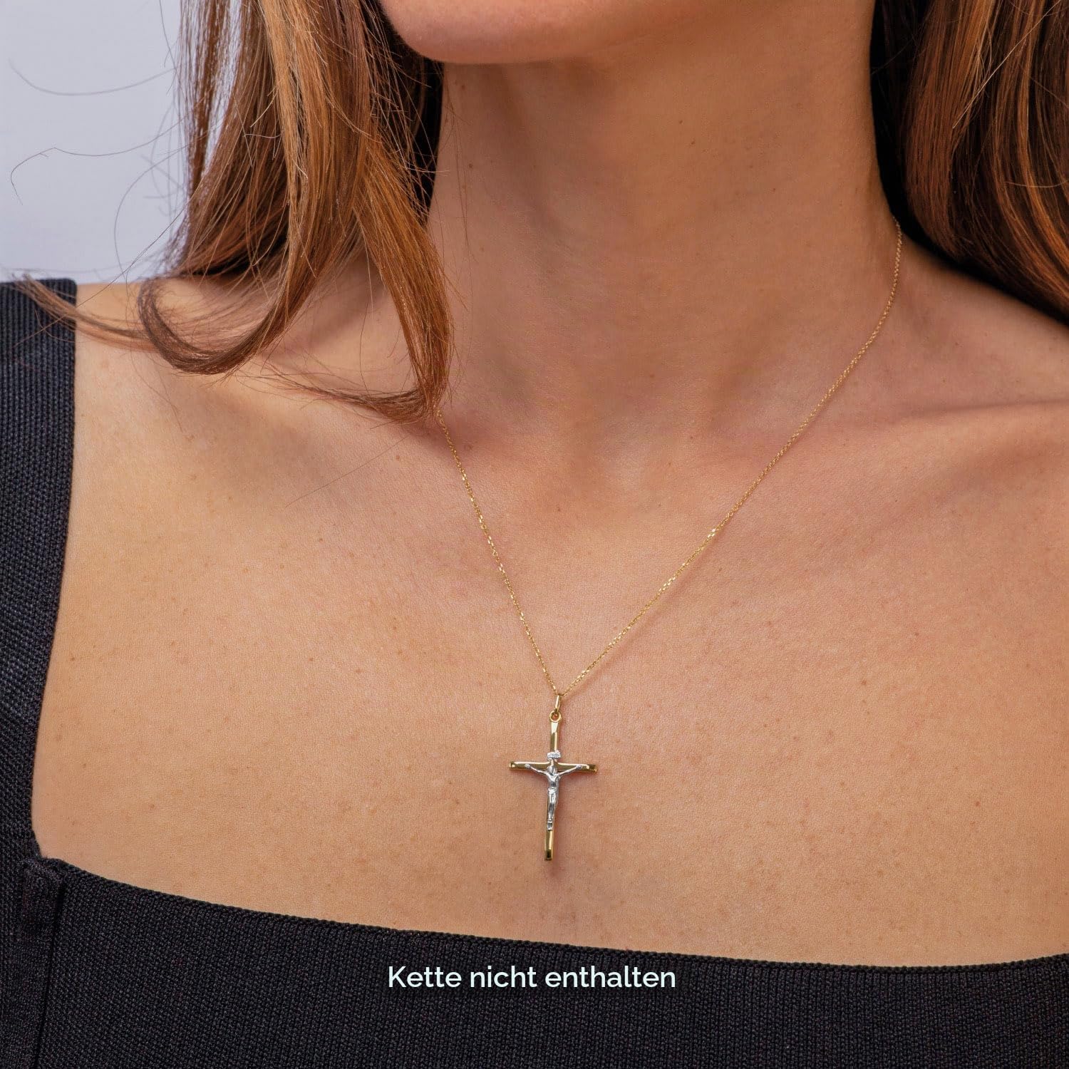 forme di Lucchetta - Kreuzanhänger Gold - Jesus Christus am Kreuz 14K