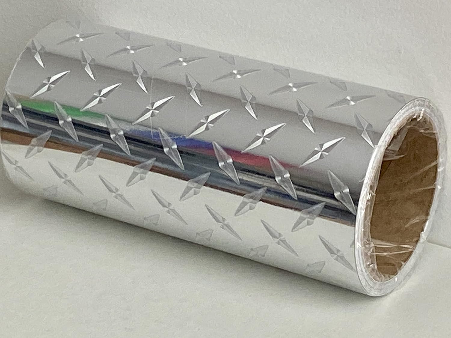 Roll of Diamond Plate Classic Sign Vinyl, with Self-Adhesive (Silver, 12 inch x 30 ft)
