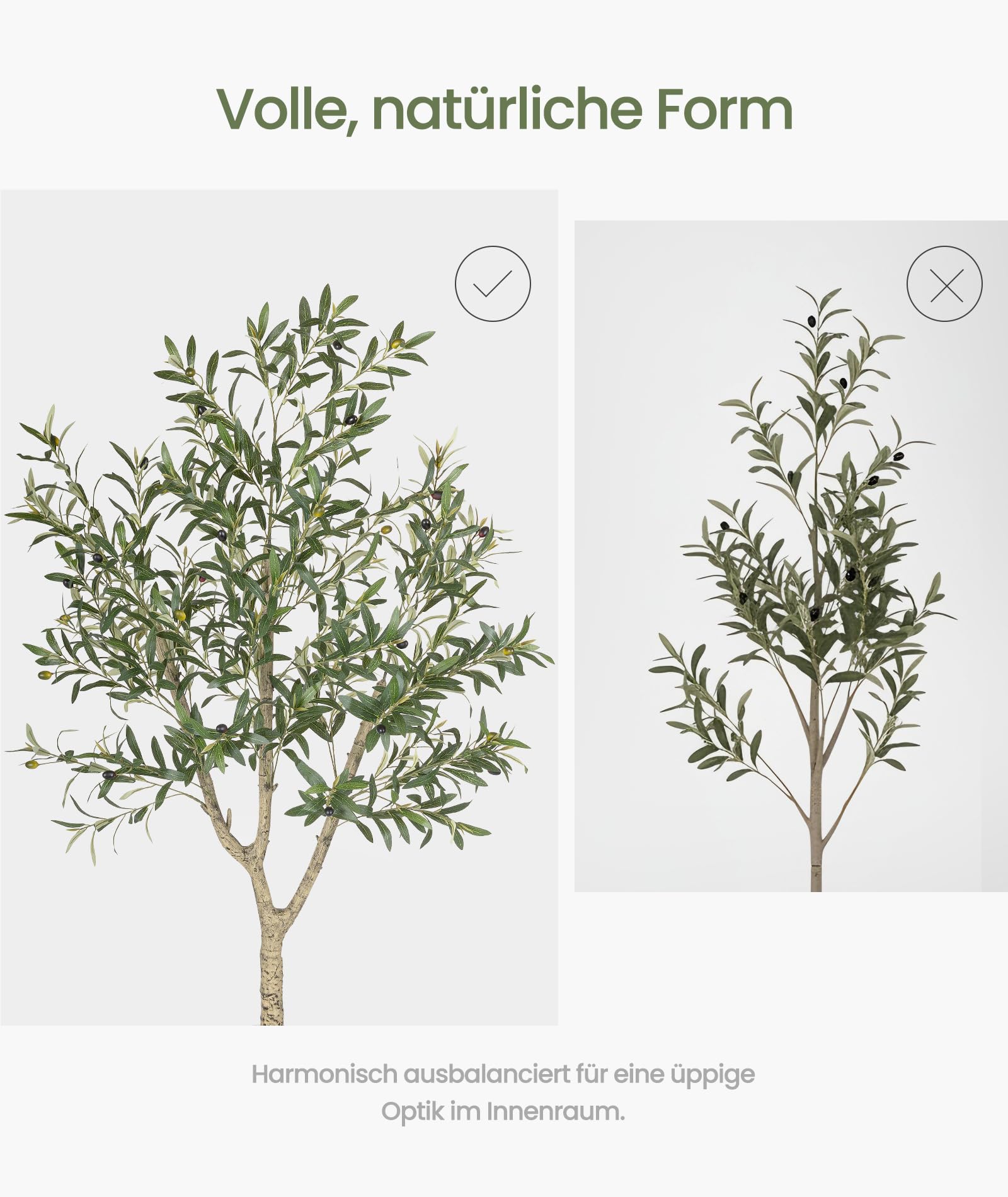 Olivenbaum Künstlich - 150cm Kunstpflanze Olivenbaum wie echt | Künstliche Pflanzen Groß Olivenbaumpflanze im Topf, Künstlicher Olivenbaum Deko für Wohnzimmer, Schlafzimmer, Büro, Garten