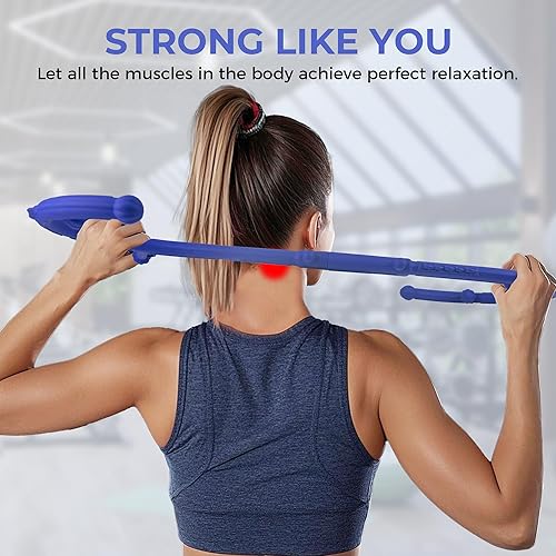 Miniatura 4 de Varilla de masaje, bastón masajeador de mano para espalda y cuello, herramienta de auto masaje de tejido profundo para nudos musculares y liberación