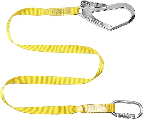 WILDKEN Cordón de seguridad, arnés de escalada al aire libre, cuerda de protección contra caídas, ganchos grandes a presión, mosquetón (amarillo 2)