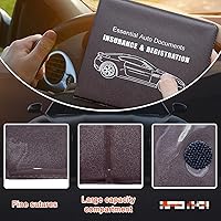 Vista 3 de Kewucn Soporte para registro y seguro de automóvil, paquete de 2 organizadores de documentos esenciales de primera calidad, accesorios universales