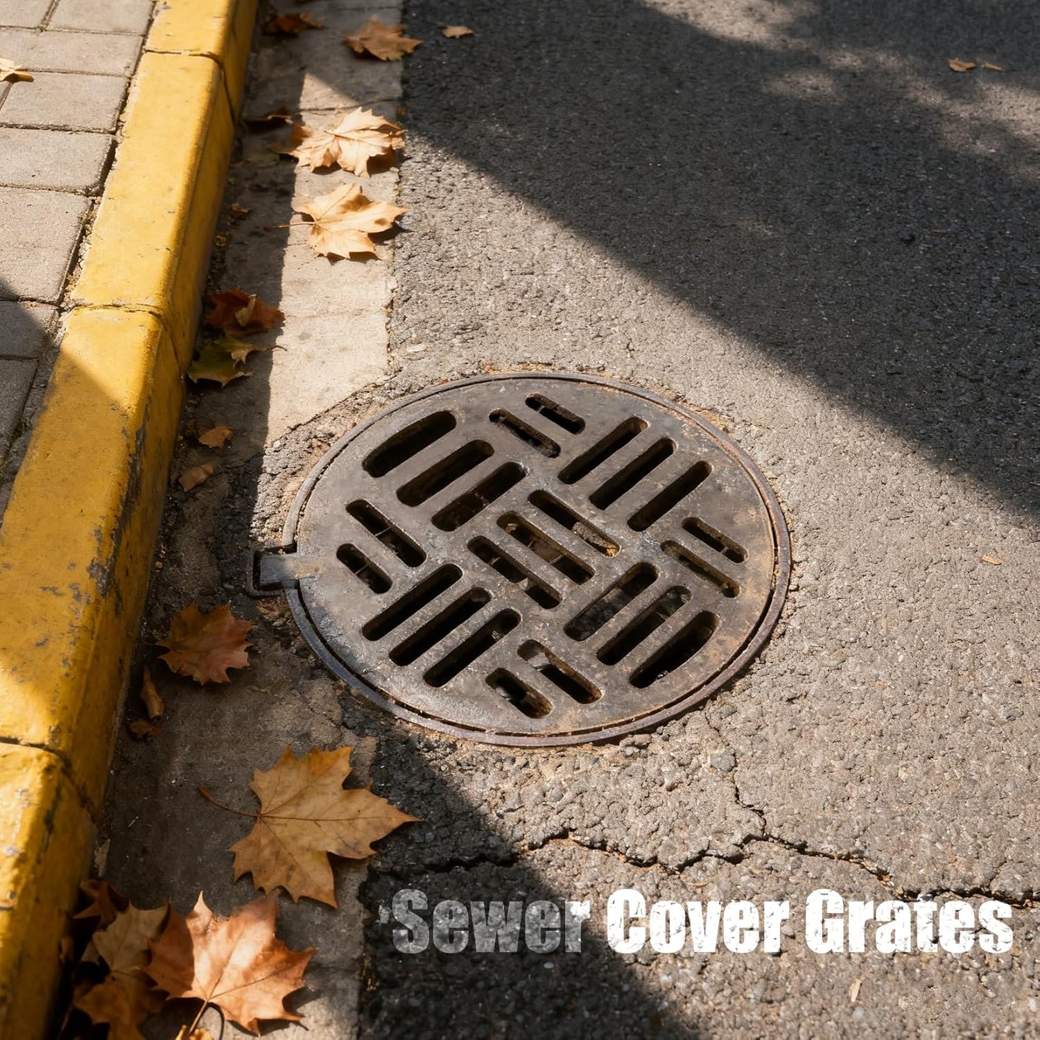 Round Grate Drain Cover 12-28in Cast Iron Garden Trench Drain Cover, Plug-in Floor Drain Replacement Cast Iron Replacement Trench Drain Covers(40x3cm/15.7x1.2in)
