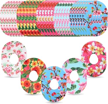 30 Pack Adhesive Patches for Dexcom G7, Waterproof & Sweatproof Flexible Pre-Cut CGM Sensor Tape Patches, Long Stay Overpatch Stickers Compatible with Dexcom G7 AccessoriesMulti-Colored, Flower