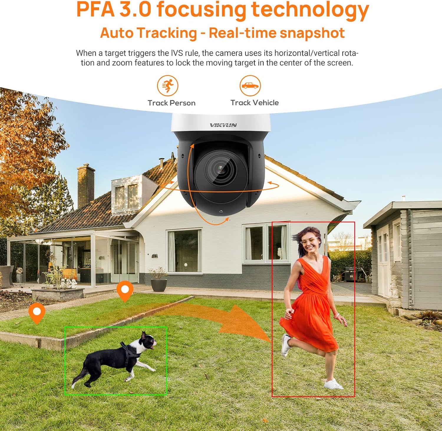 4K 8MP Auto Tracking PTZ PoE IP Camera with Optical 25x Motorized 5mm–125mm Lens,Human Vehicle Detection,AI Face Detection, 328ft IR Night Vision,Two-Way Talk,Perimeter Protection,SMD 4.0 Quick