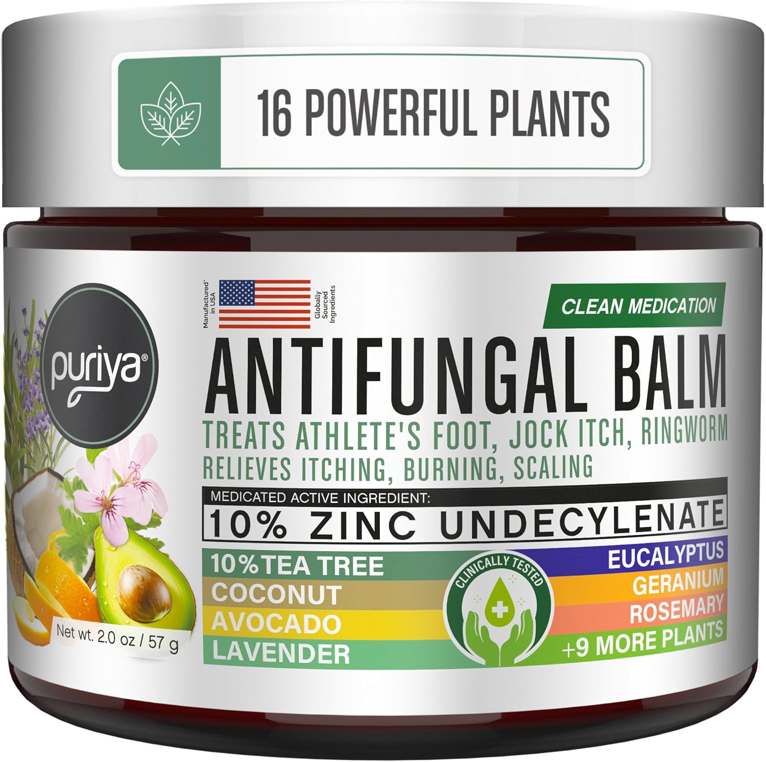 Puriya Antifungal Cream for Skin Infections with Tea Tree Oil