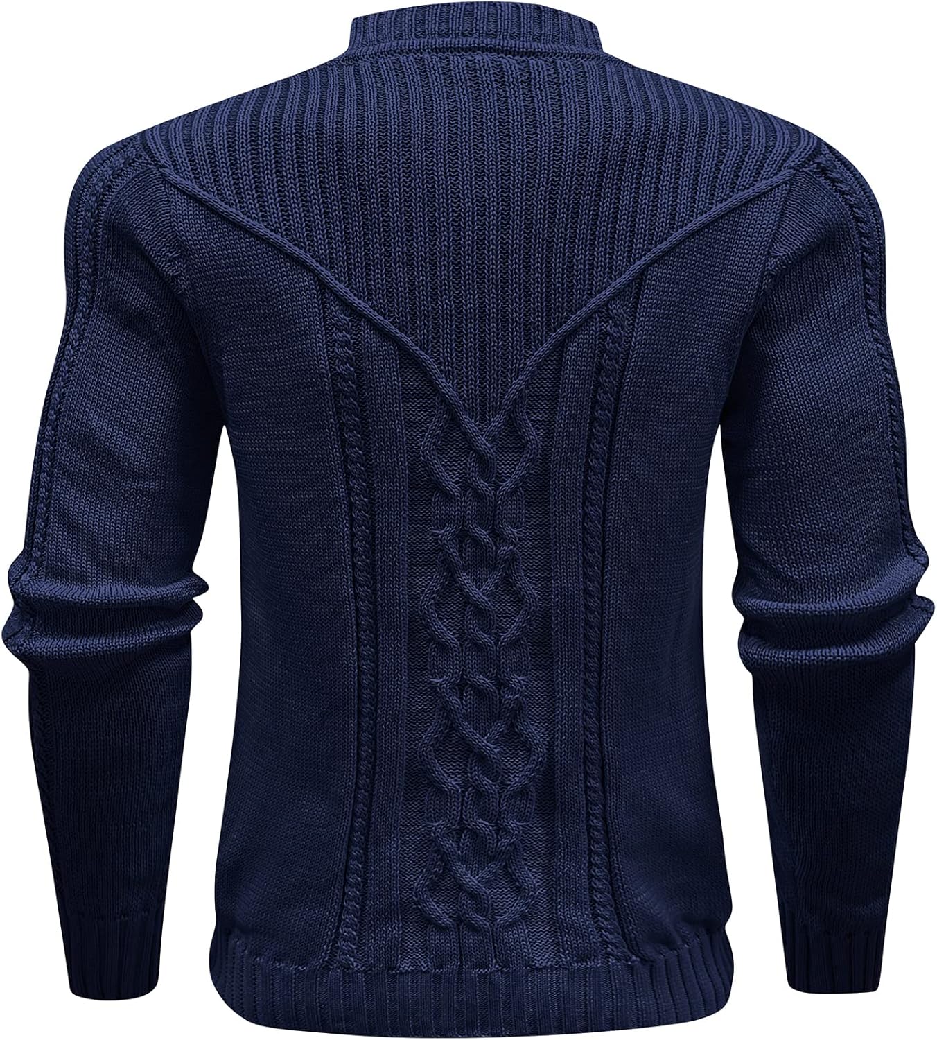 Men's Pullover Long Sleeve Crewneck Knitted Sweater - Image 4