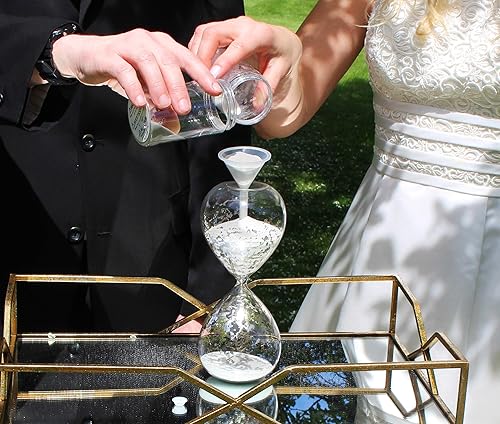 Miniatura 4 de Lillian Rose Juego de ceremonia de arena de unidad de boda de reloj de arena, 3.25x3.25x8.25, transparente