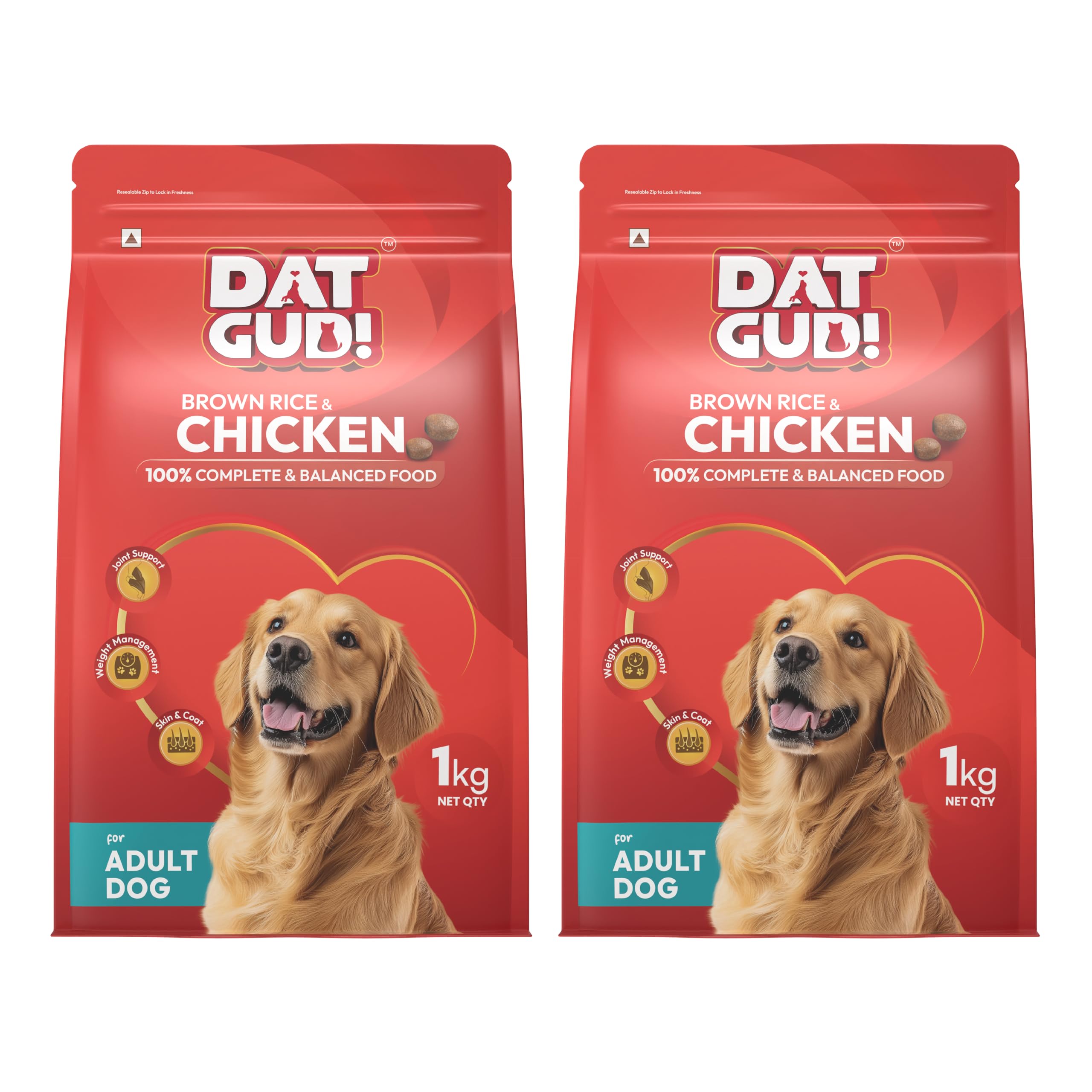 DatGud Adult Dry Dog Food, Chicken & Brown Rice, 2 kg(1 kg + 1 kg Free) | Complete & Balanced Nutrition | Weight Management Support | Glucosamine for Joints | Easy Digestion | Healthy Skin & Coat-image-32