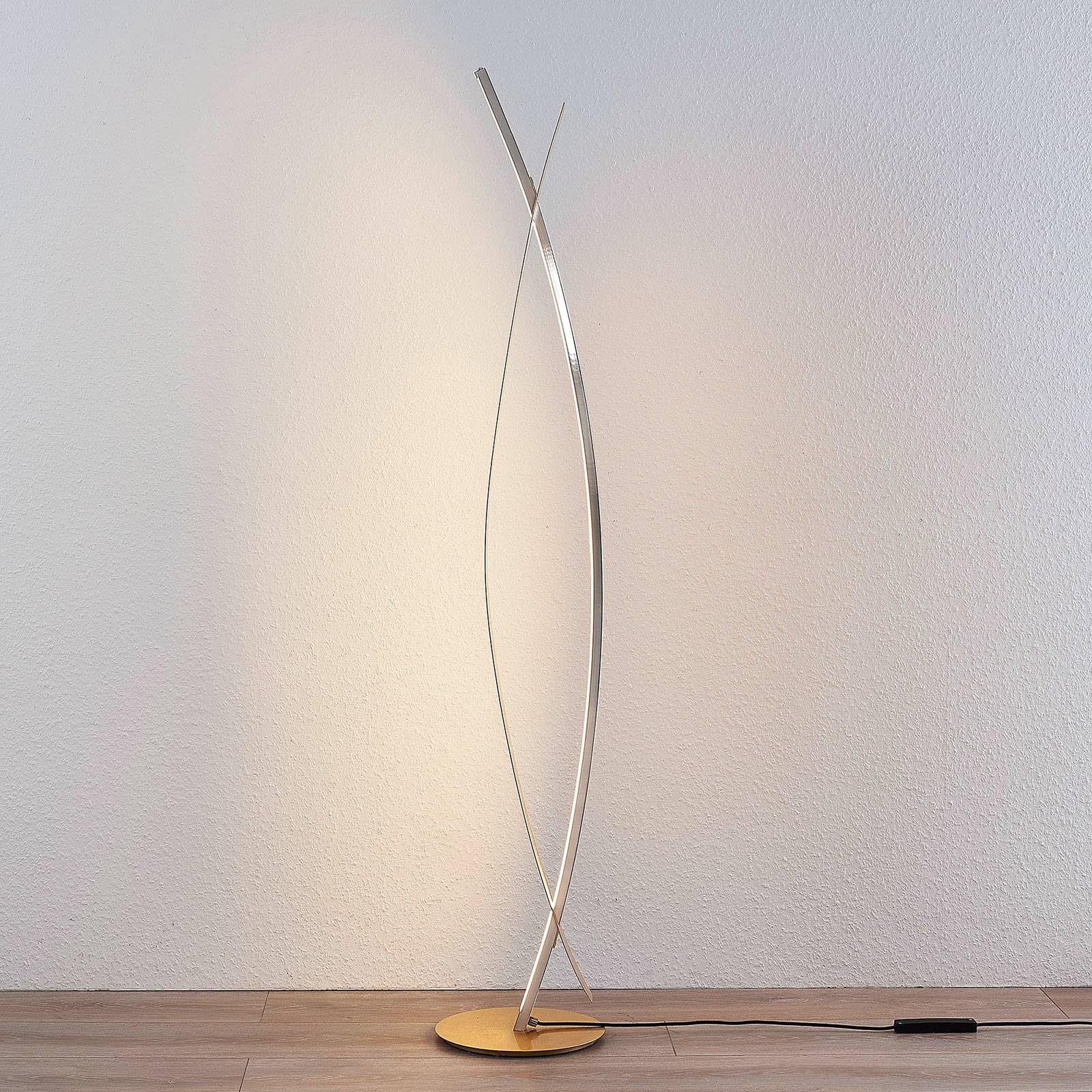 Lampada da tavolo LED 'Marija' dimmerabile (Moderno) colore Oro, in Metallo ad es. Soggiorno & Sala da pranzo (1 luce, lampadina inclusa) di Lucande | lampada da tavolo LED
