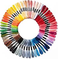Amrules 60 Skeins Friendship Bracelet String - 344.5 Inch Cotton Embroidery Floss for DIY Crafts, Cross Stitch & Sewing