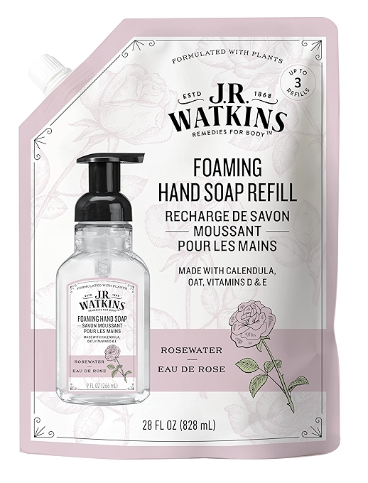 J.R. Watkins 玫瑰水泡沫洗手液补充装