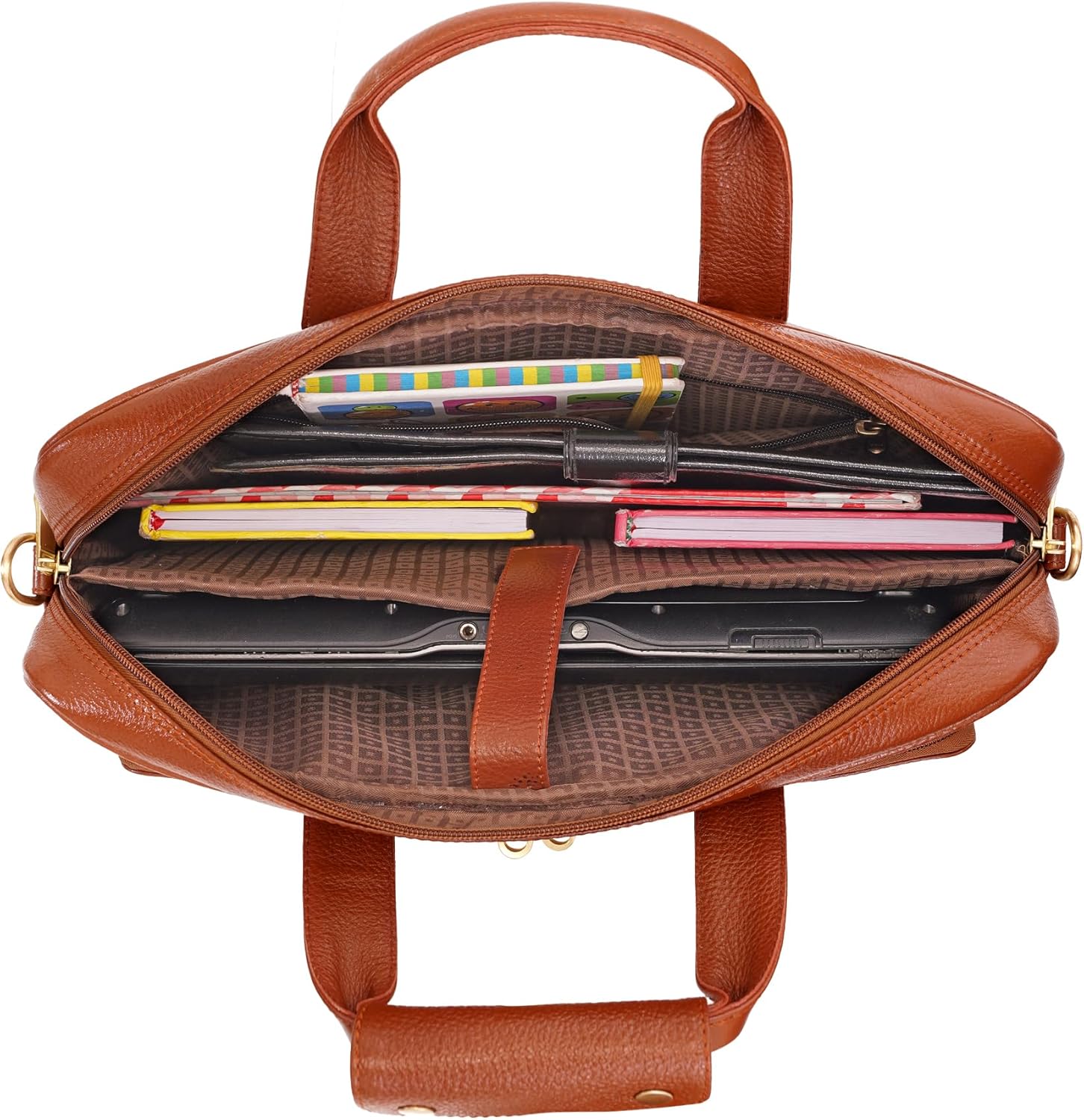 Da leather villa 16 Inch Leather briefcases Laptop Messenger Bags for Men and Women Best Office Satchel Bag