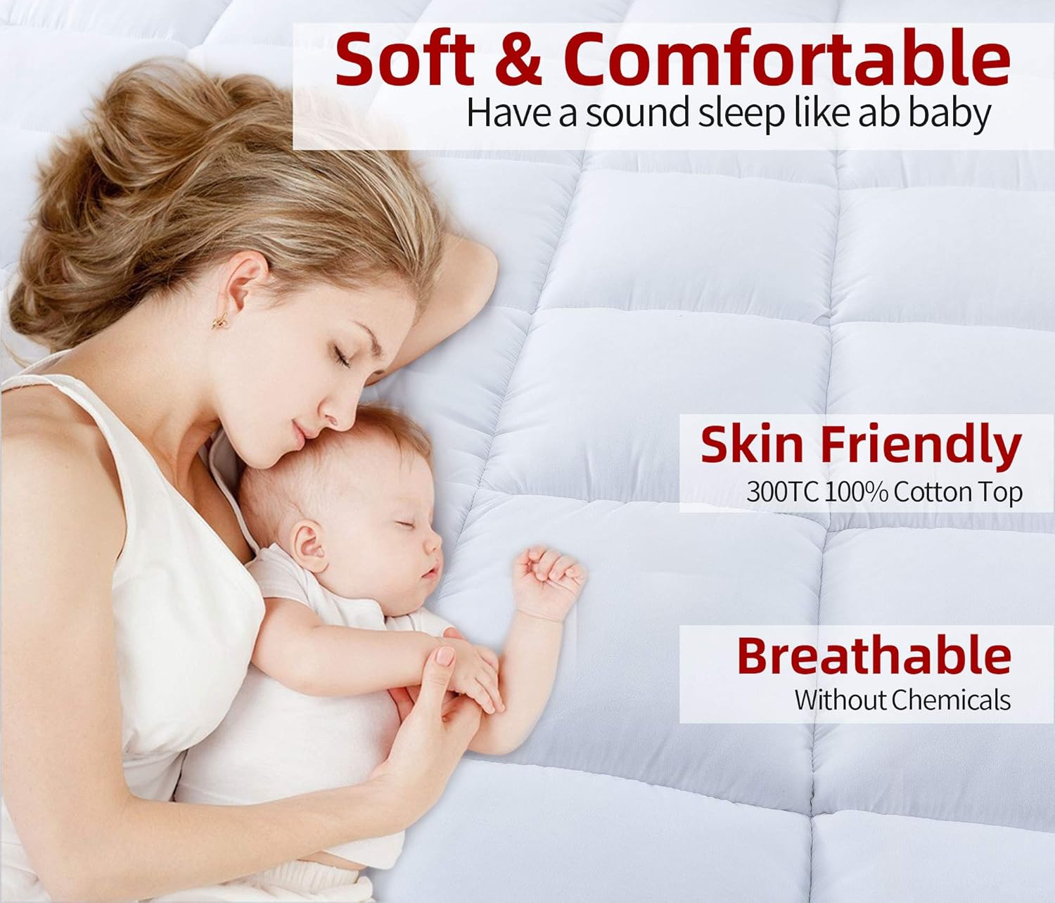 Mattress Topper Twin Size 2 inch Thick Down Alternative Quilted Mattress Cover Soft and Warm Mattress Pad for All Seasons - Image 2