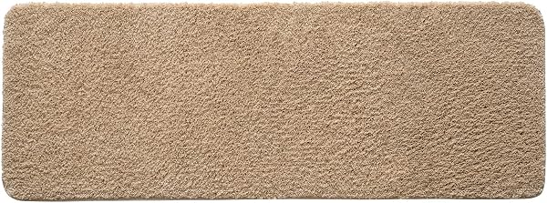 MIULEE Alfombra de Baño Antideslizante Absorbente Microfibra Alfombrilla Baño Lavable a Máquina Alfombra Ducha Baño Cocina Puertas de Entrada Pasillo para Dormitorio Salon Modernas 45x120 cm Beige - 1