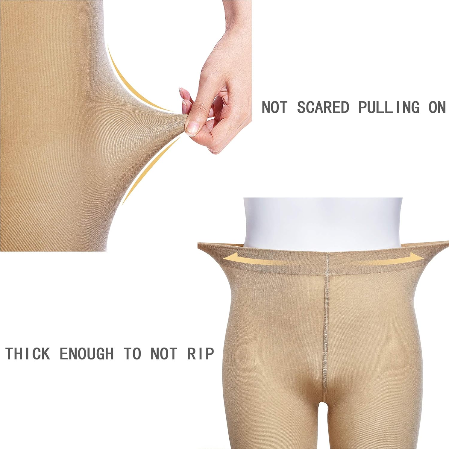 DIPUG 1/2/3 Pairs Girls' Convertible Ballet Tights/Soft Transition Dance Tight(Toddler/Kids) - Image 5