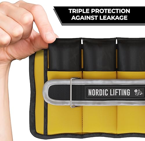 Miniatura 5 de Nordic Lifting - Correa ajustable para el tobillo  1 par de puños con peso de 1 a 5 libras para caminar, fitness y entrenamiento