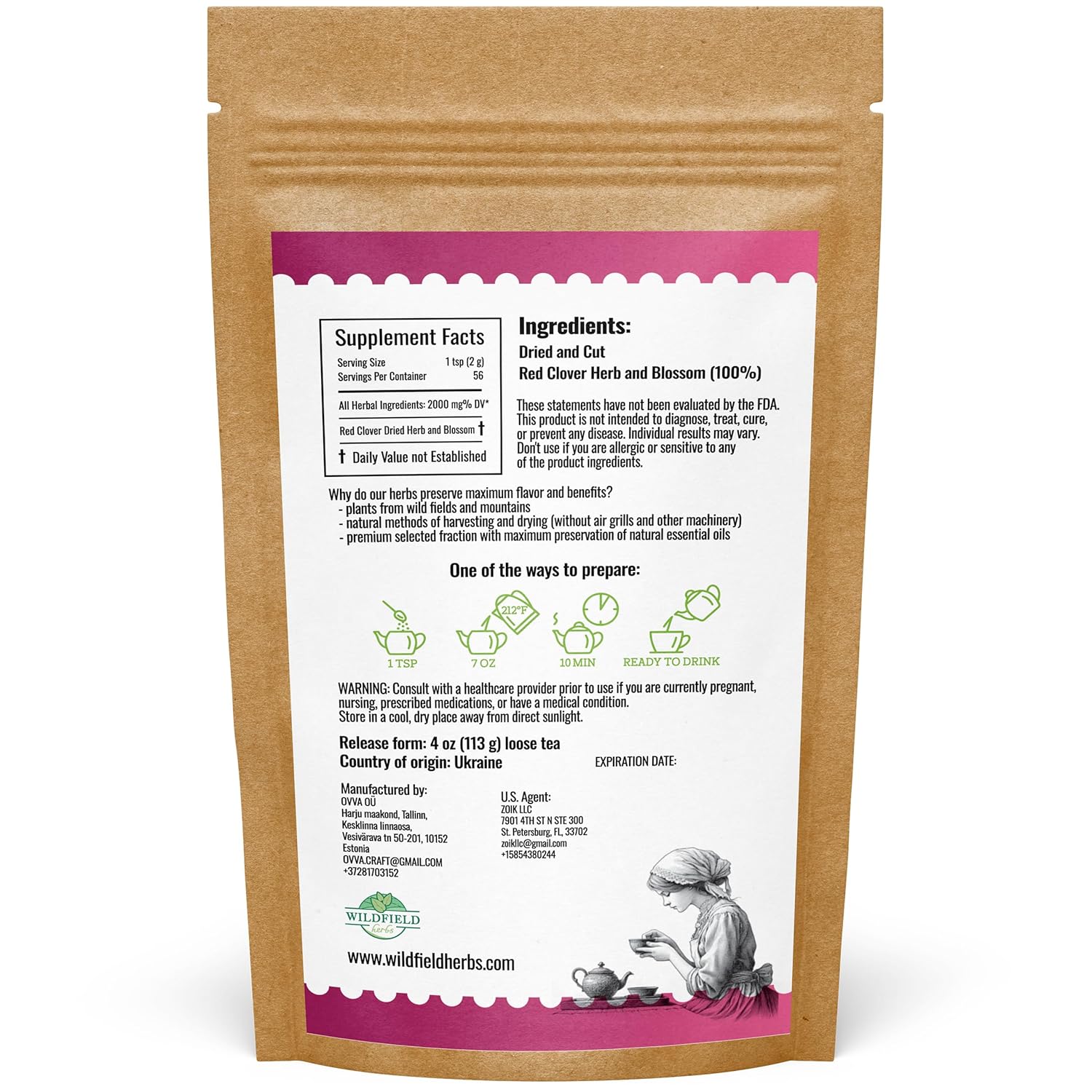 4 oz. Red Clover Tea Red Clover Herb Dried Blossom Flower Petals (Trifolium Pratense) - 113g Dried Cut Herb Bulk Herbal Tea Trebol Rojo - Image 5