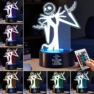 Get Trend Disney The Nightmare Before Christmas LED Table Lamp, Desk Lamp, Remote Control Night Light 4 Light Modes, USB Battery Power, Gifts for Boys (Multi Jack Skellington)